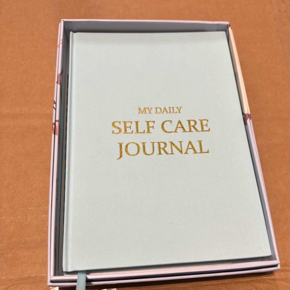 Source Unknown Mint and Gold Self Care Journal